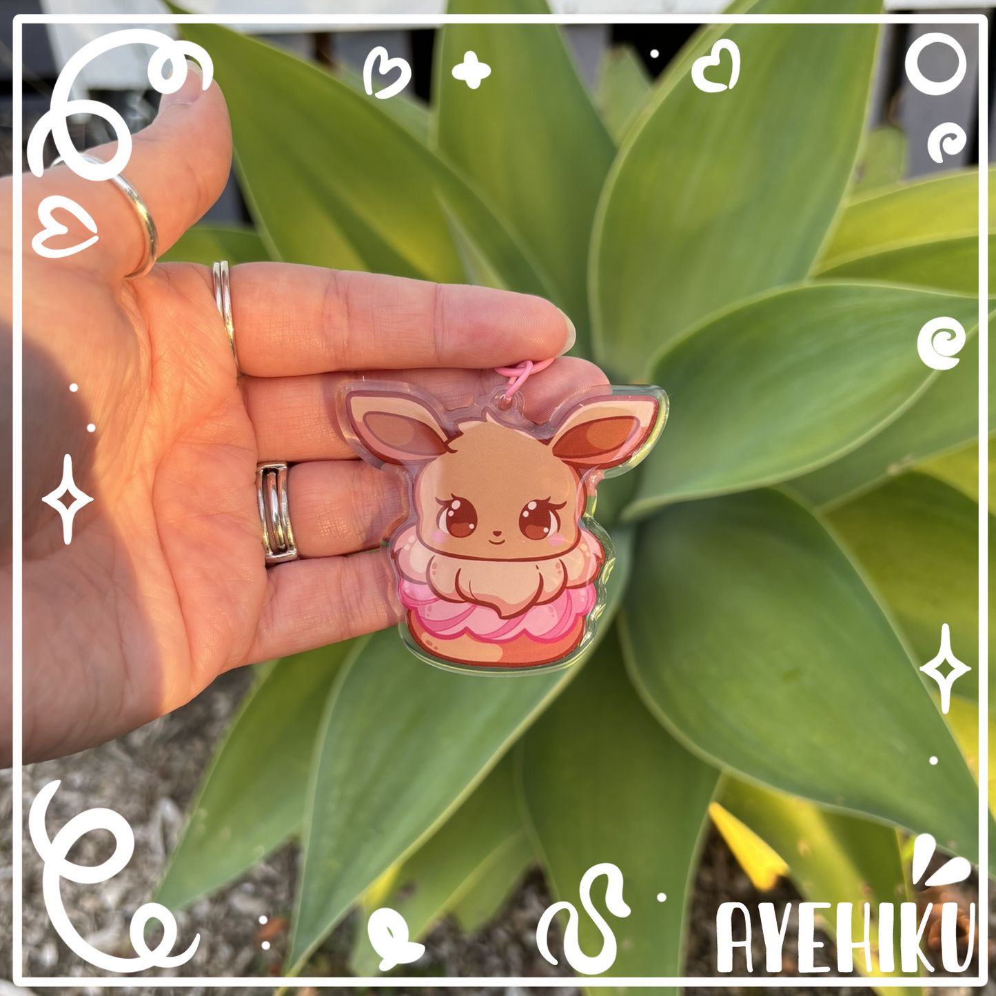 Eevee Macaroon Epoxy Keychain | Gloss | Kawaii | Anime
