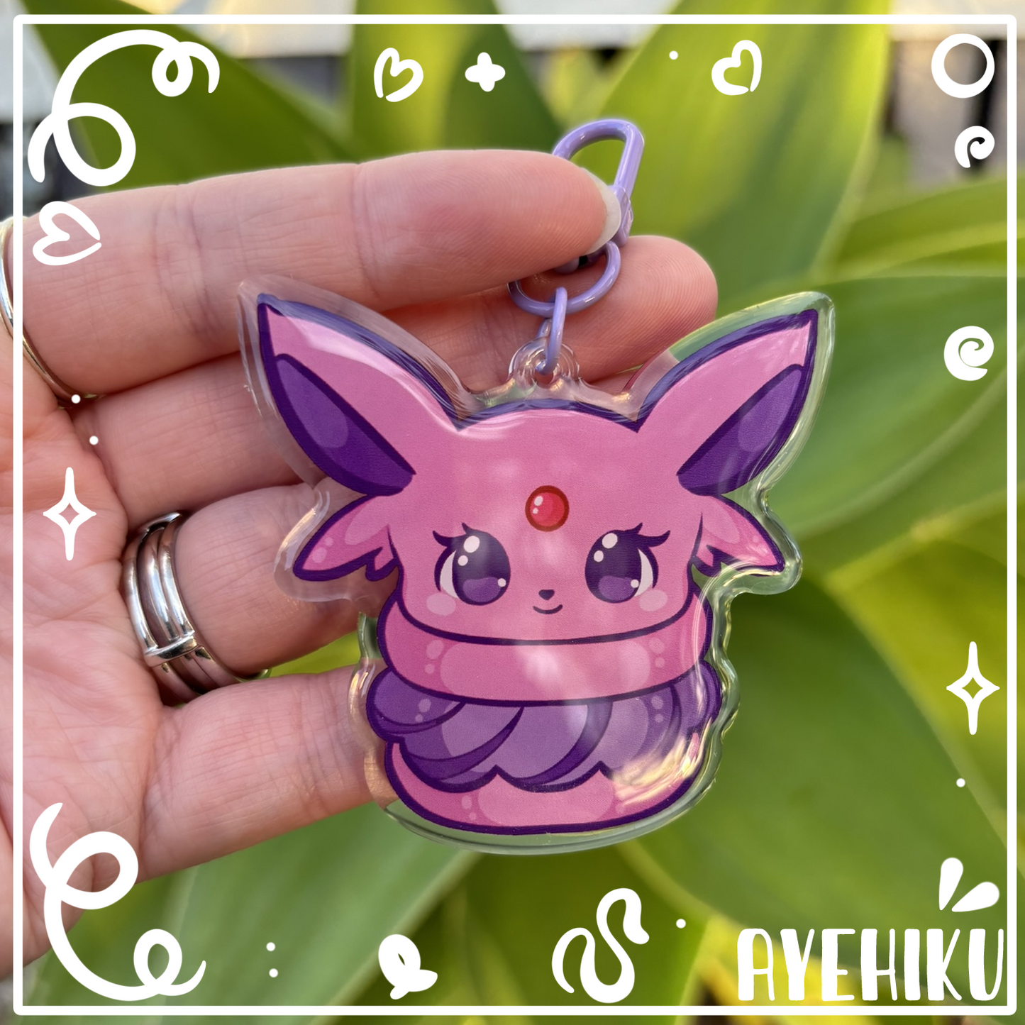 Espeon Macaroon Epoxy Keychain | Gloss | Kawaii | Anime