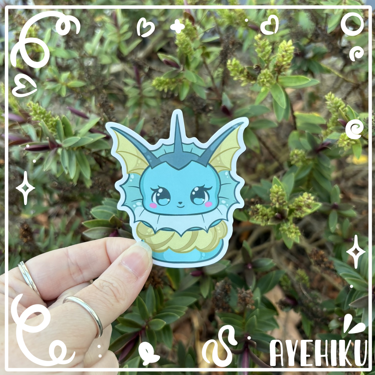 Vaporeon Macaroon Cute Vinyl Sticker | Gloss | Kawaii | Anime