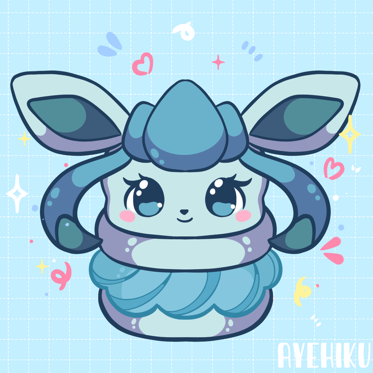 Glaceon Macaroon Epoxy Keychain | Gloss | Kawaii | Anime
