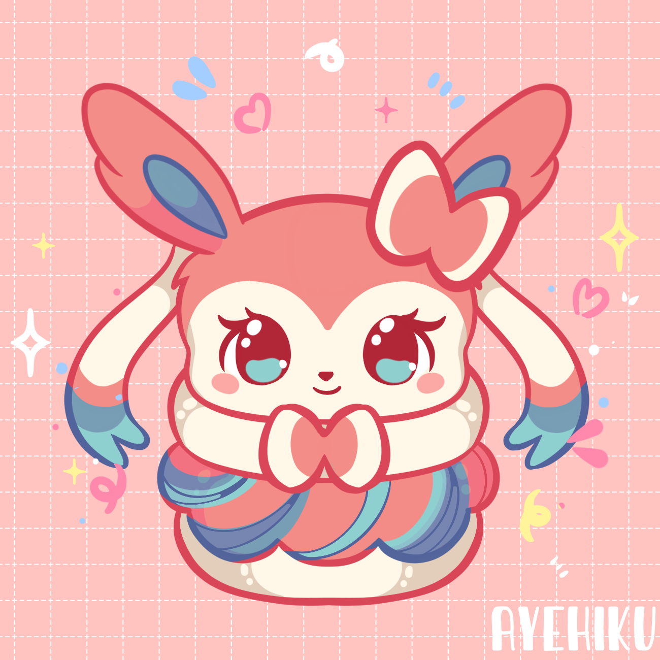 Sylveon Macaroon Epoxy Keychain | Gloss | Kawaii | Anime