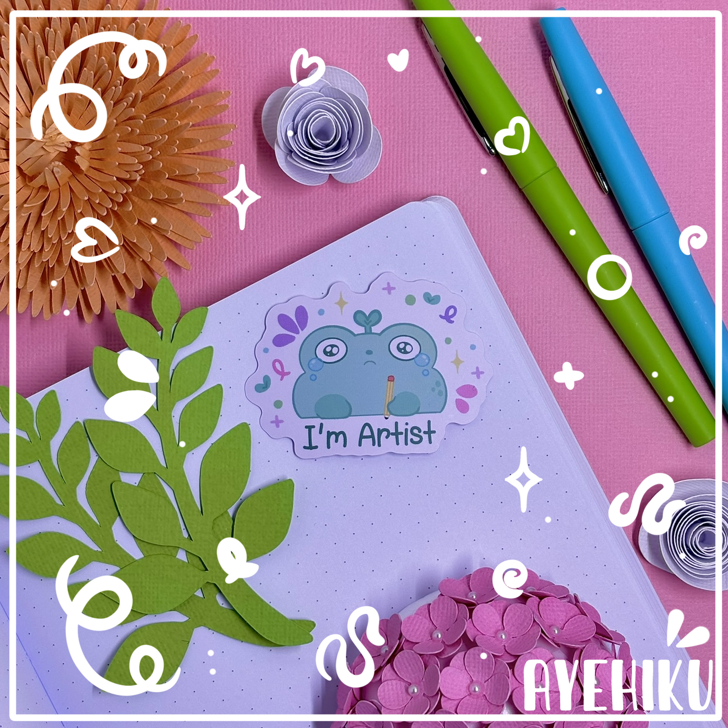 I'm Artist Cute Vinyl Sticker | Funny | Kitty | Kawaii