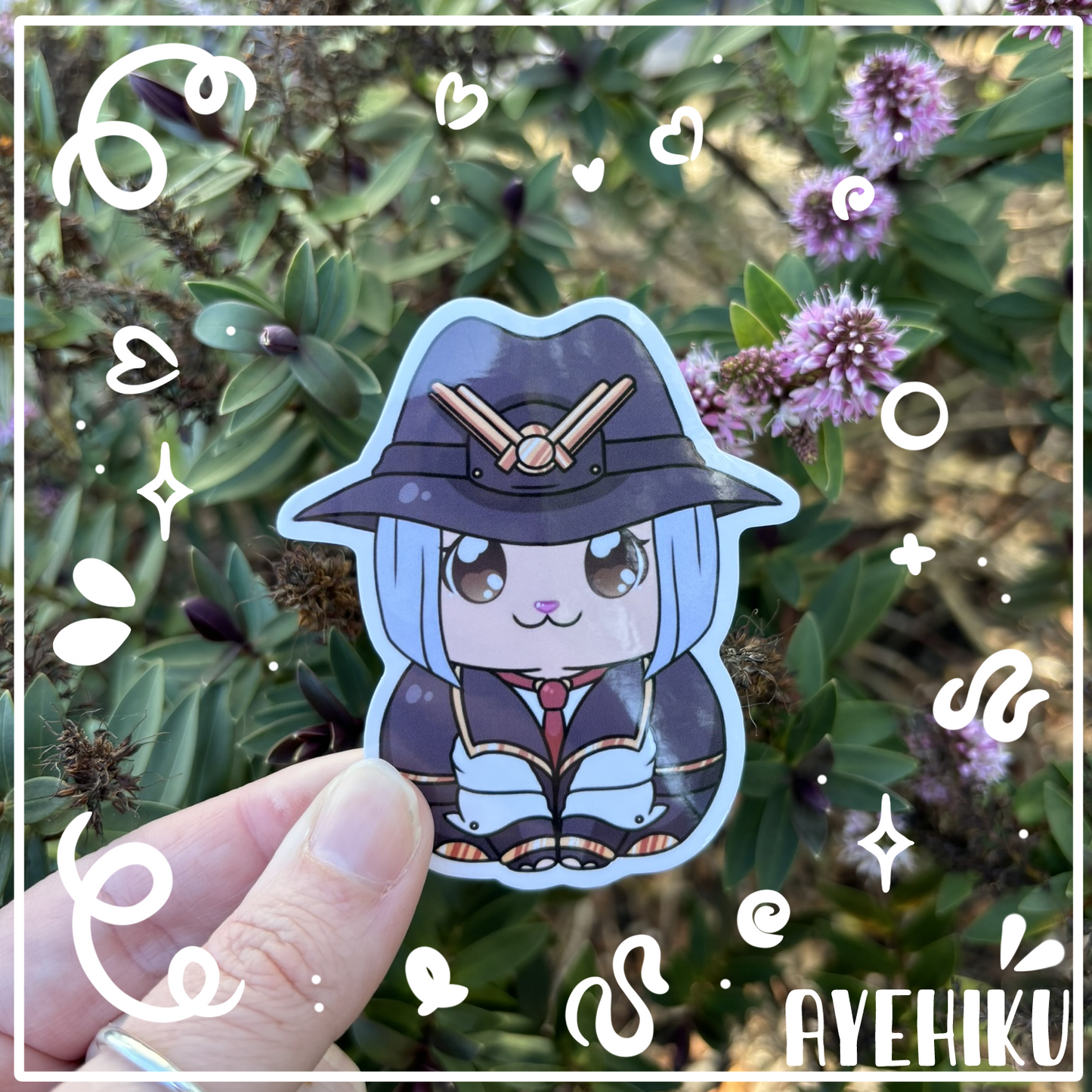 Ashe Cat Cute Vinyl Sticker | Gloss | Kitty | Kawaii | Anime