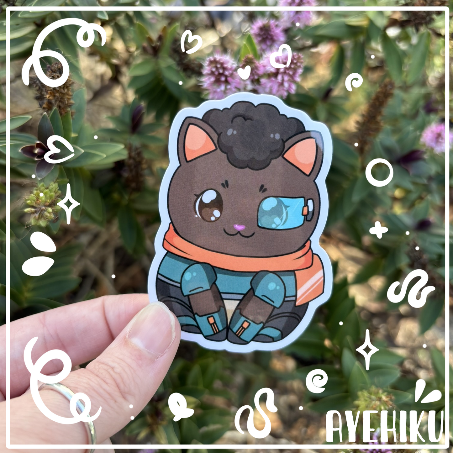 Baptiste Cat Cute Vinyl Sticker | Gloss | Kitty | Kawaii | Anime
