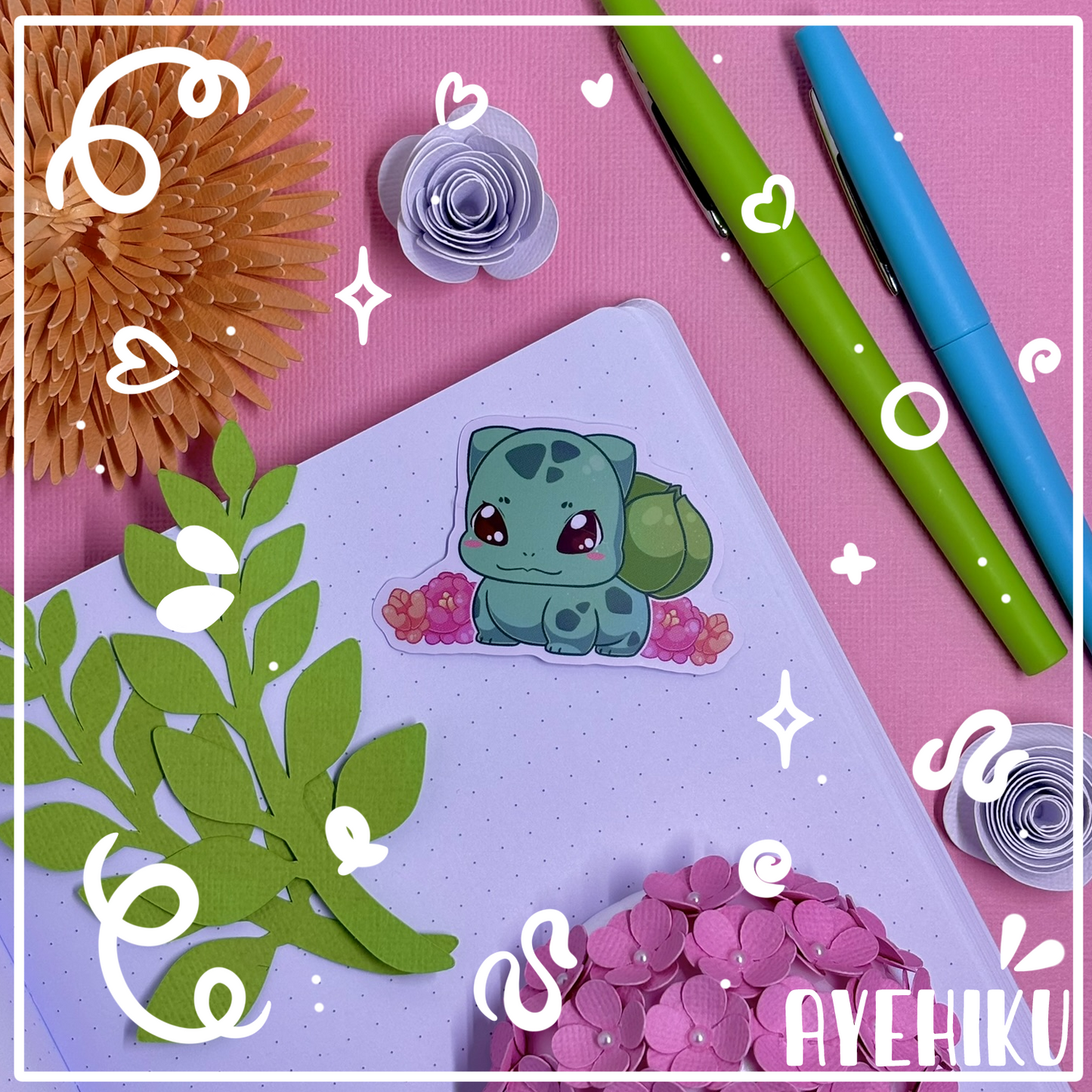 Bulbasaur Cute Vinyl Sticker | Matte | Chibi | Kawaii | Anime