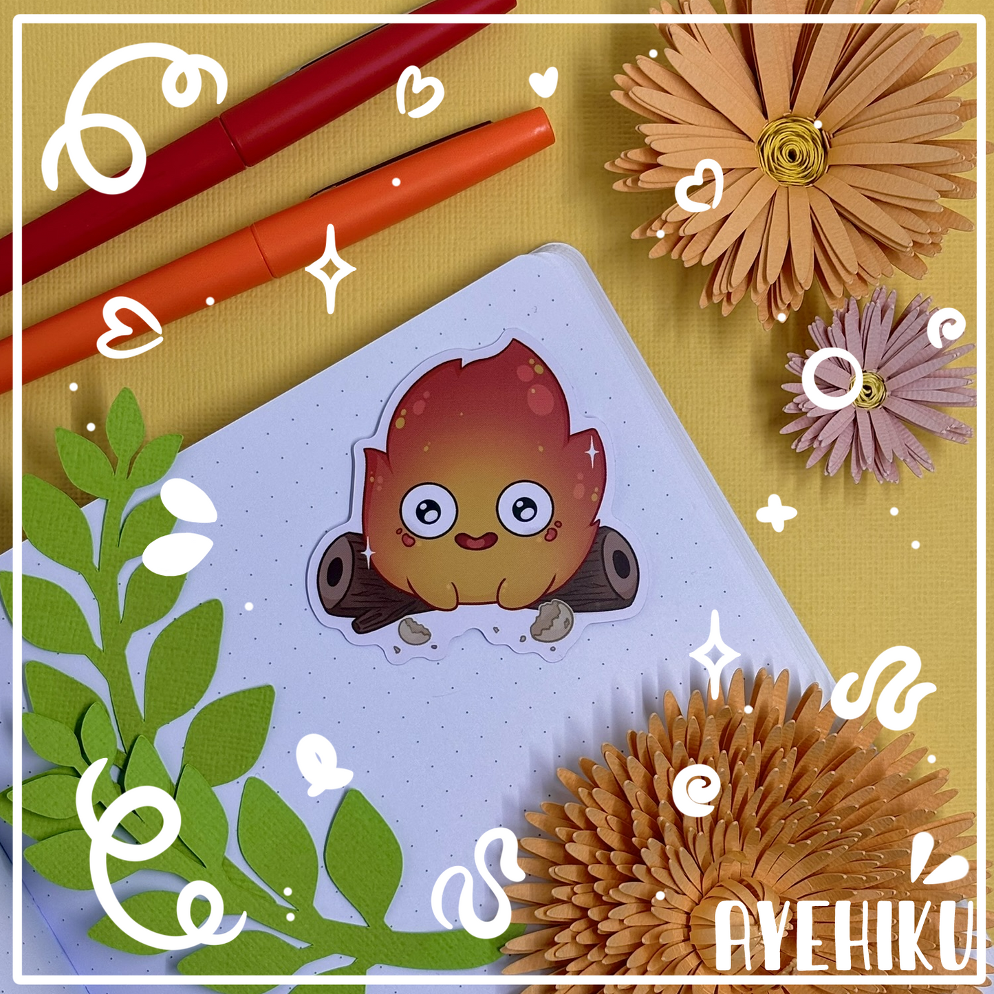 Calcifer Cute Vinyl Sticker | Matte | Chibi | Kawaii | Anime