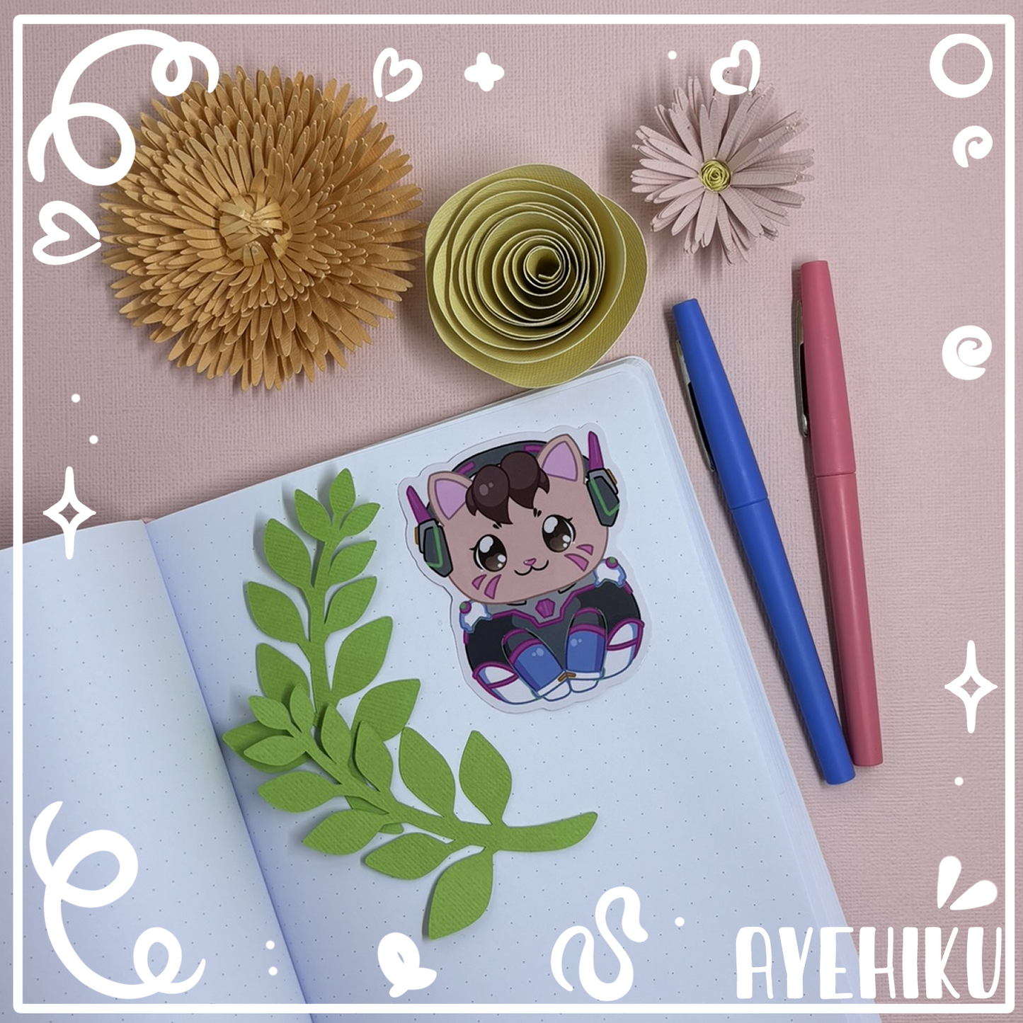 DVA Cat Cute Vinyl Sticker | Gloss | Kitty | Kawaii | Anime