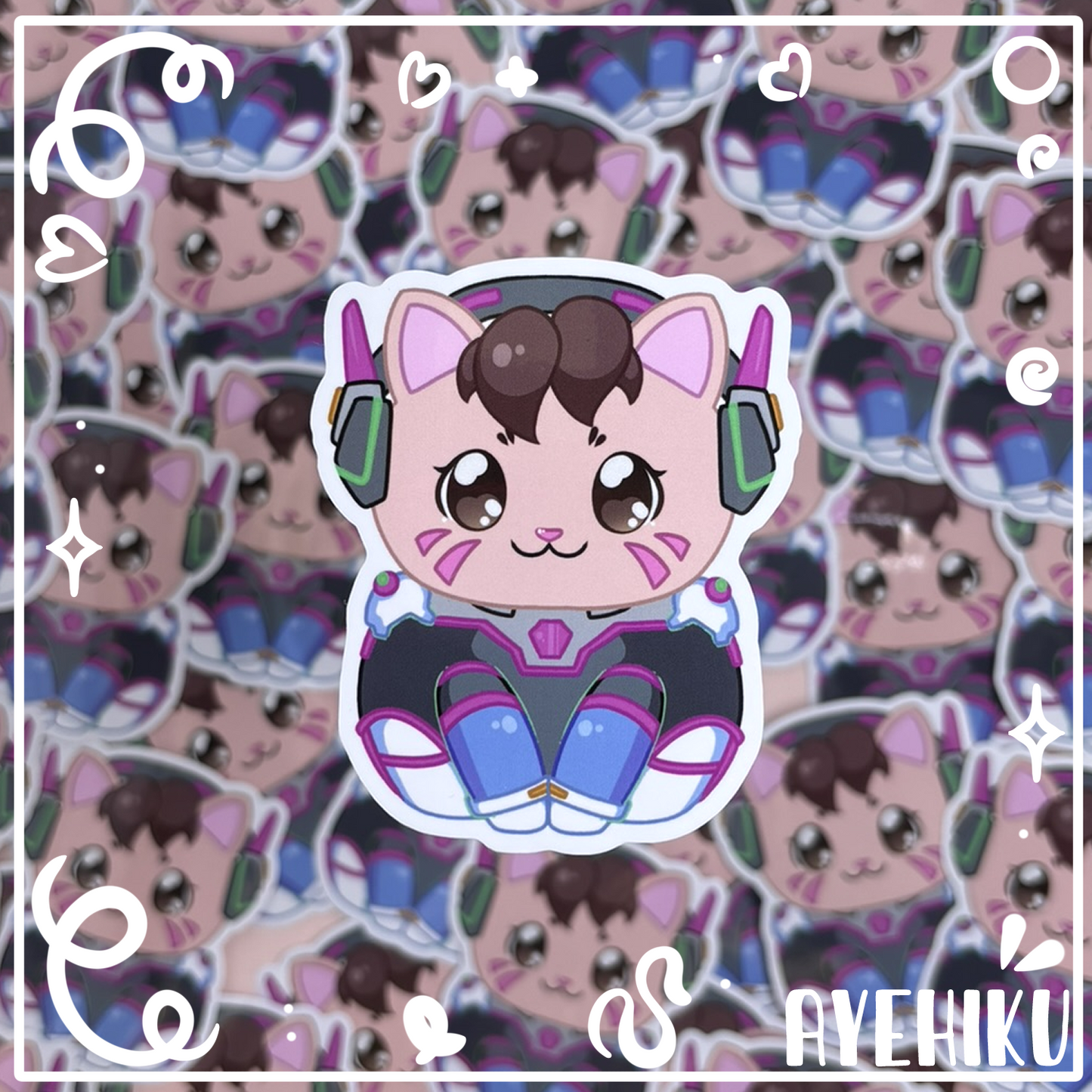 DVA Cat Cute Vinyl Sticker | Gloss | Kitty | Kawaii | Anime