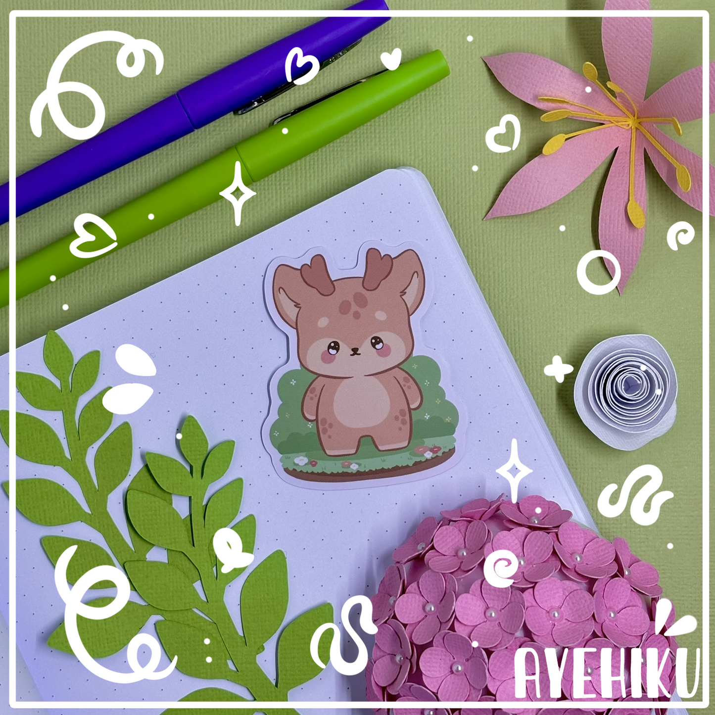 Deer Cute Vinyl Sticker | Matte | Chibi | Kawaii |