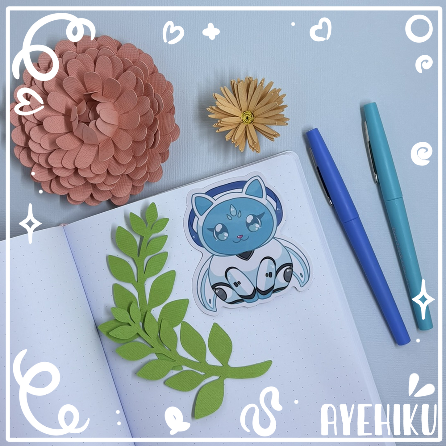 Echo Cat Cute Vinyl Sticker | Gloss | Kitty | Kawaii | Anime