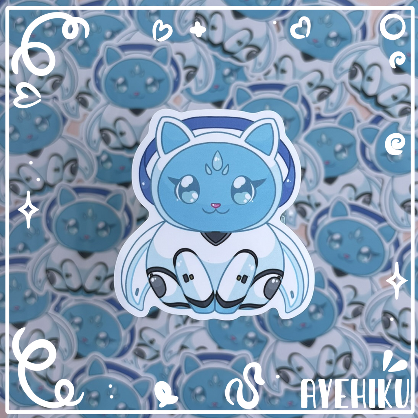 Echo Cat Cute Vinyl Sticker | Gloss | Kitty | Kawaii | Anime