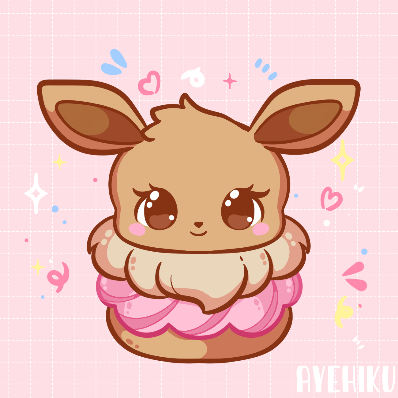 Eevee Macaroon Epoxy Keychain | Gloss | Kawaii | Anime