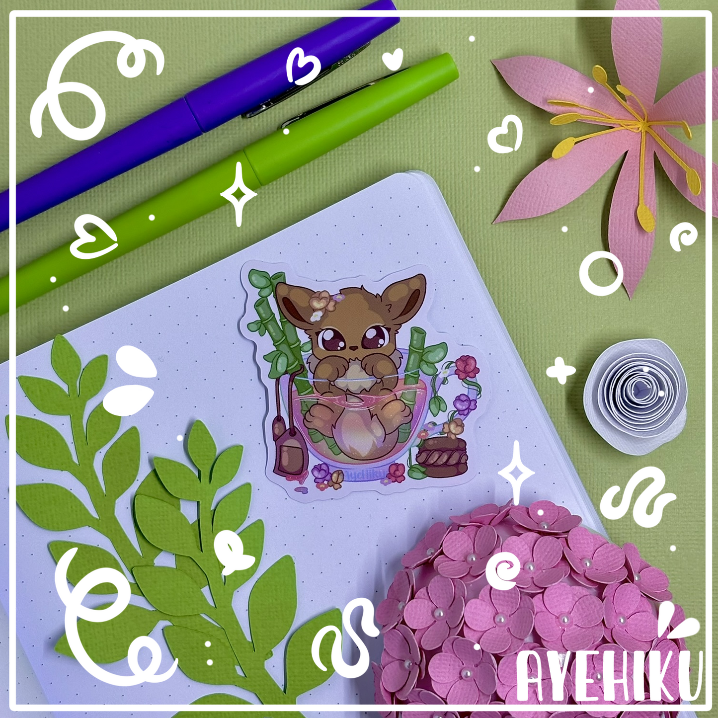 Eevee Cute Vinyl Sticker | Matte | Chibi | Kawaii | Anime