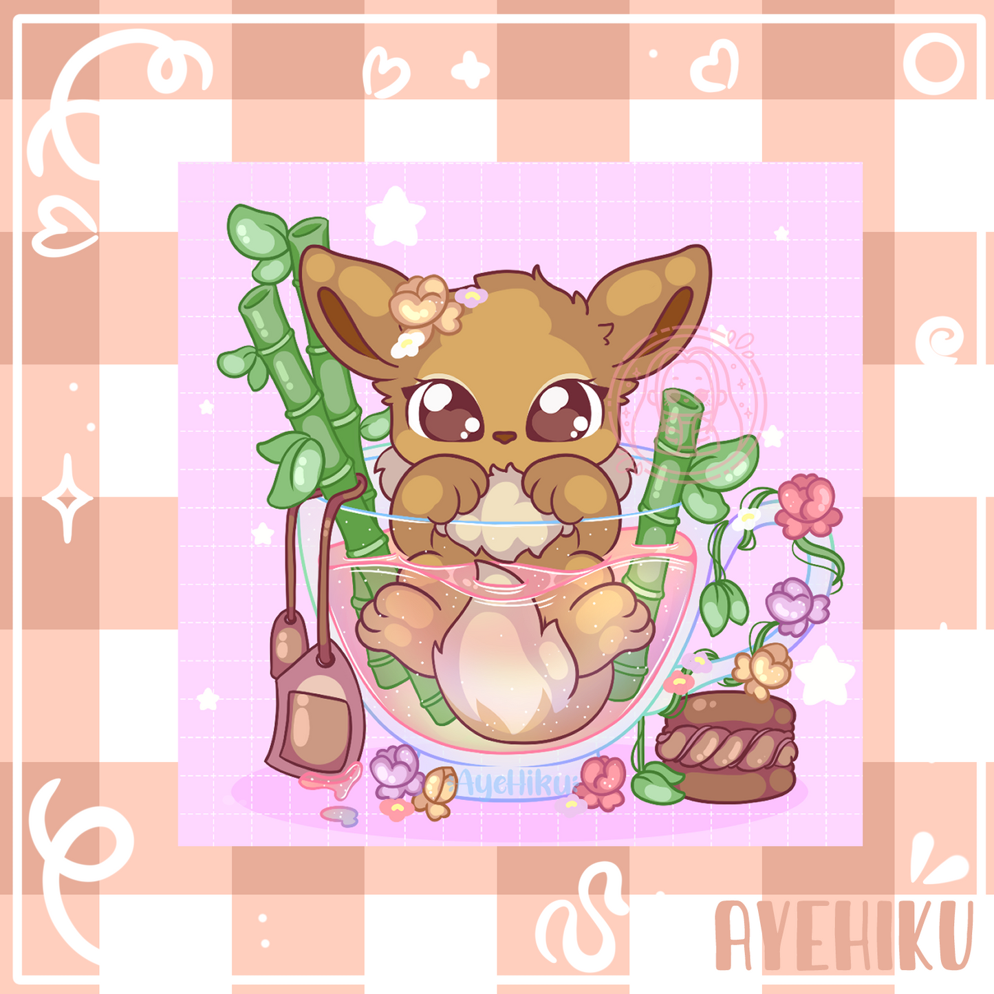 Eevee Cute Print Poster | Matte | Chibi | Kawaii