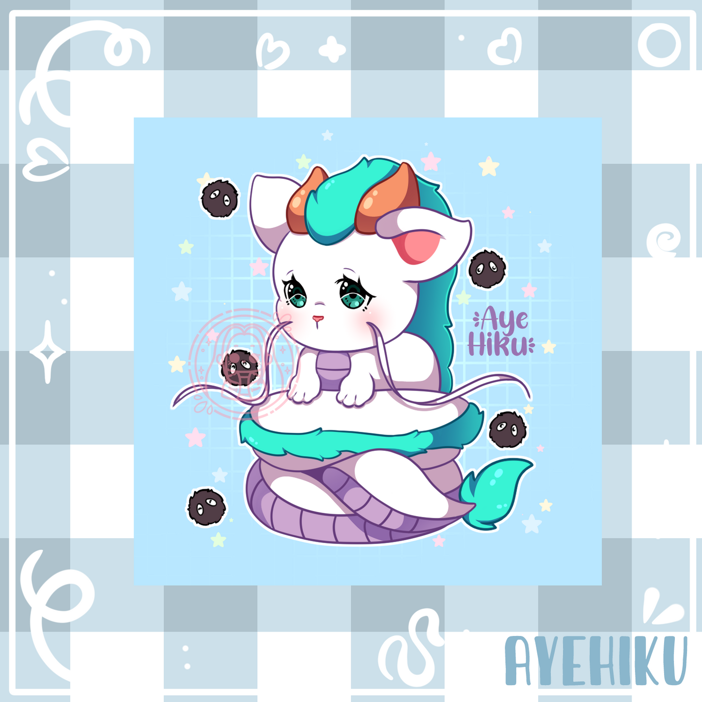 Haku Cute Print Poster | Matte | Chibi | Kawaii