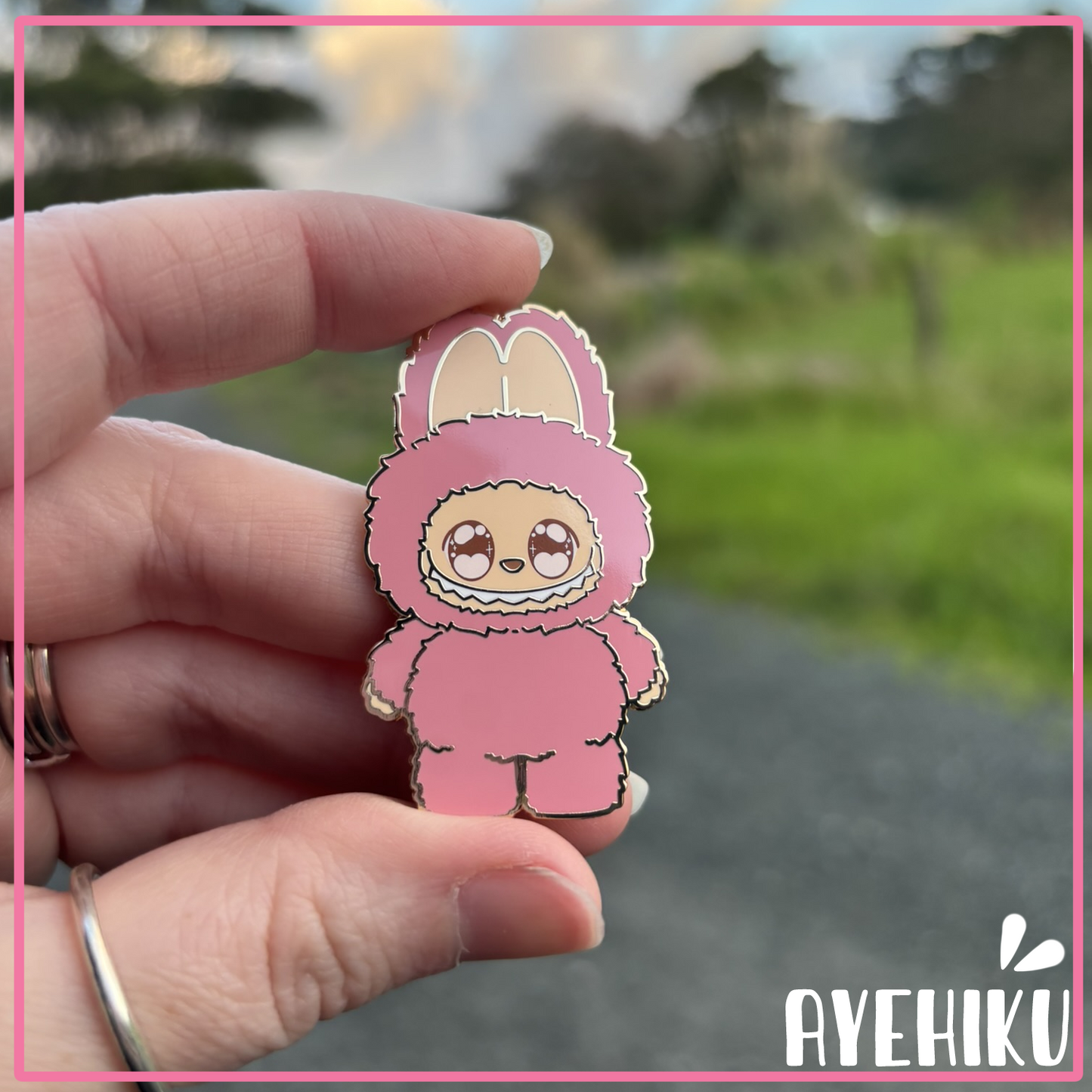 Labubu Hard Enamel Pin 2" | Chibi | Cute | Pin | Badge