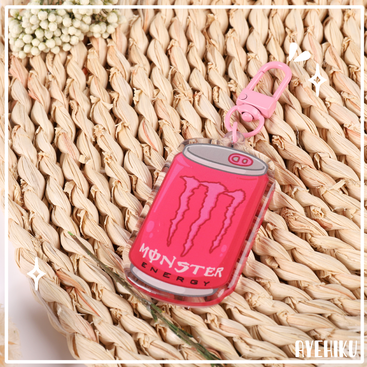 Pink Monster Epoxy Keychain | Gloss | Kawaii | Double Sided