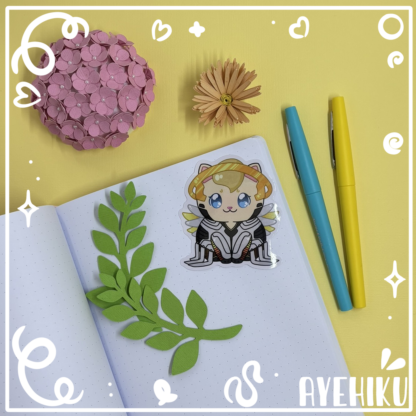 Mercy Cat Cute Vinyl Sticker | Gloss | Kitty | Kawaii | Anime