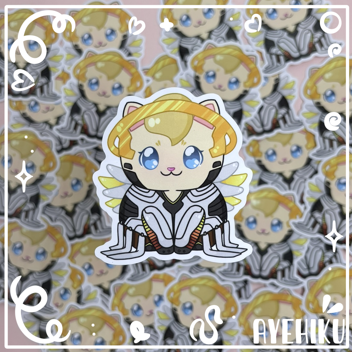 Mercy Cat Cute Vinyl Sticker | Gloss | Kitty | Kawaii | Anime