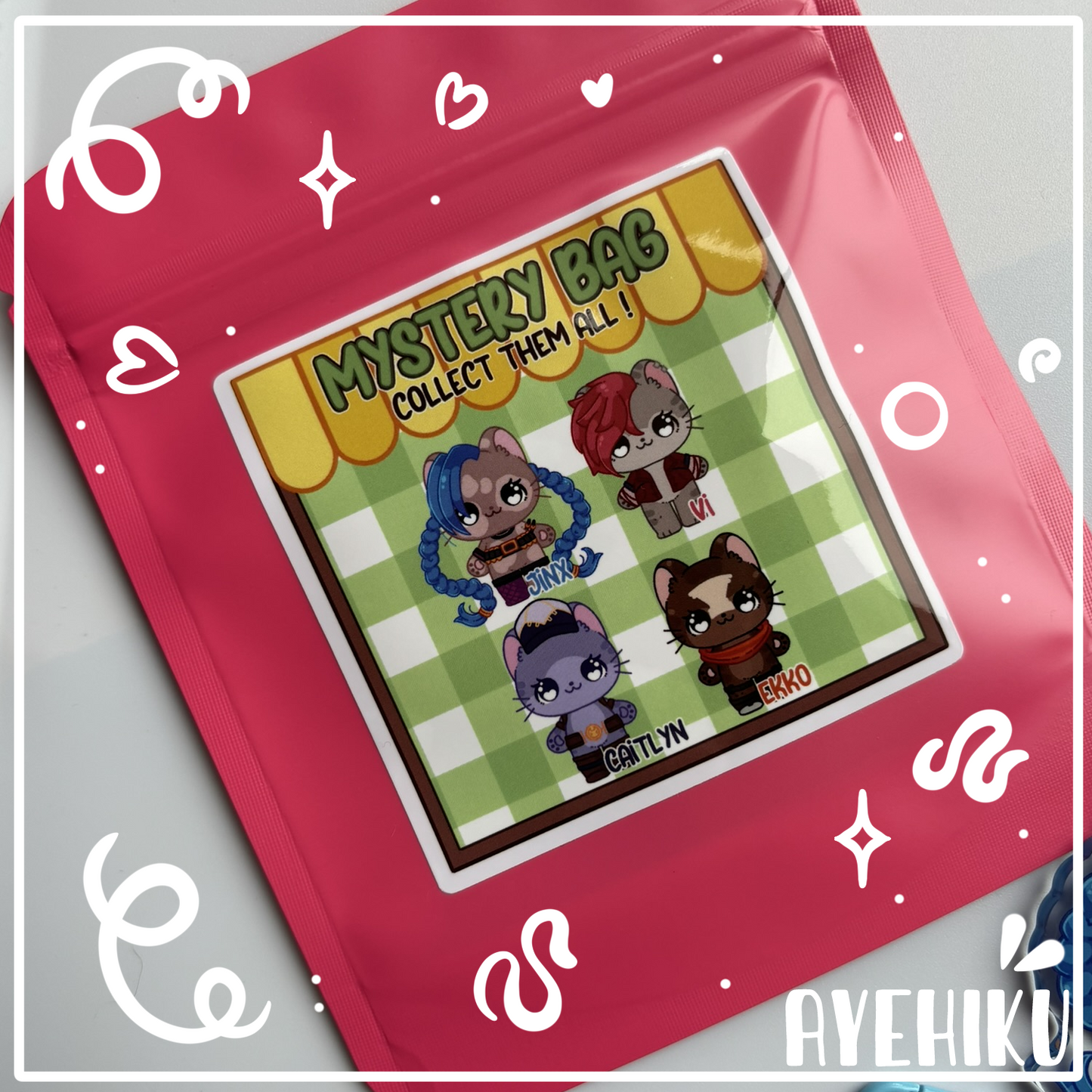 Kitty Arcane Blind Bag Epoxy Keychain & Sticker | Gloss | Kawaii | Anime | 2.5''
