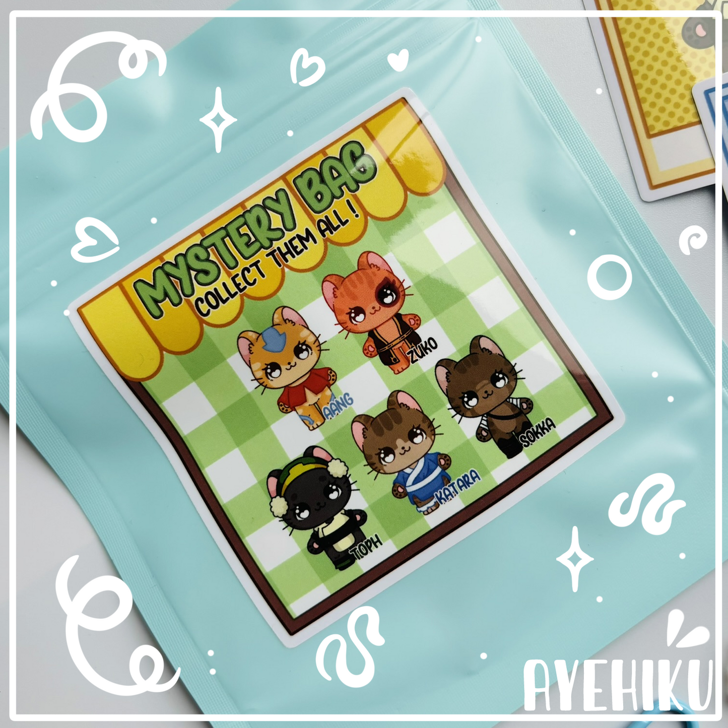 Kitty Avatar Blind Bag Epoxy Keychain & Sticker | Gloss | Kawaii | Anime | 2.5''