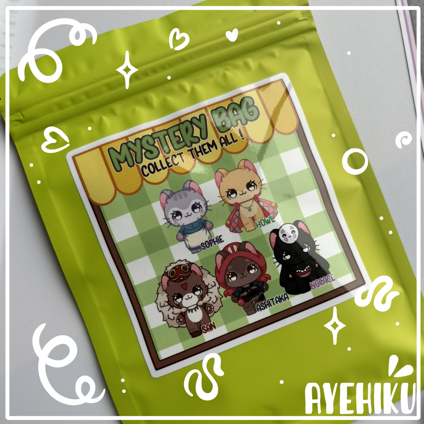 Kitty Studio Ghibli Blind Bag Epoxy Keychain & Sticker | Gloss | Kawaii | Anime | 2.5''