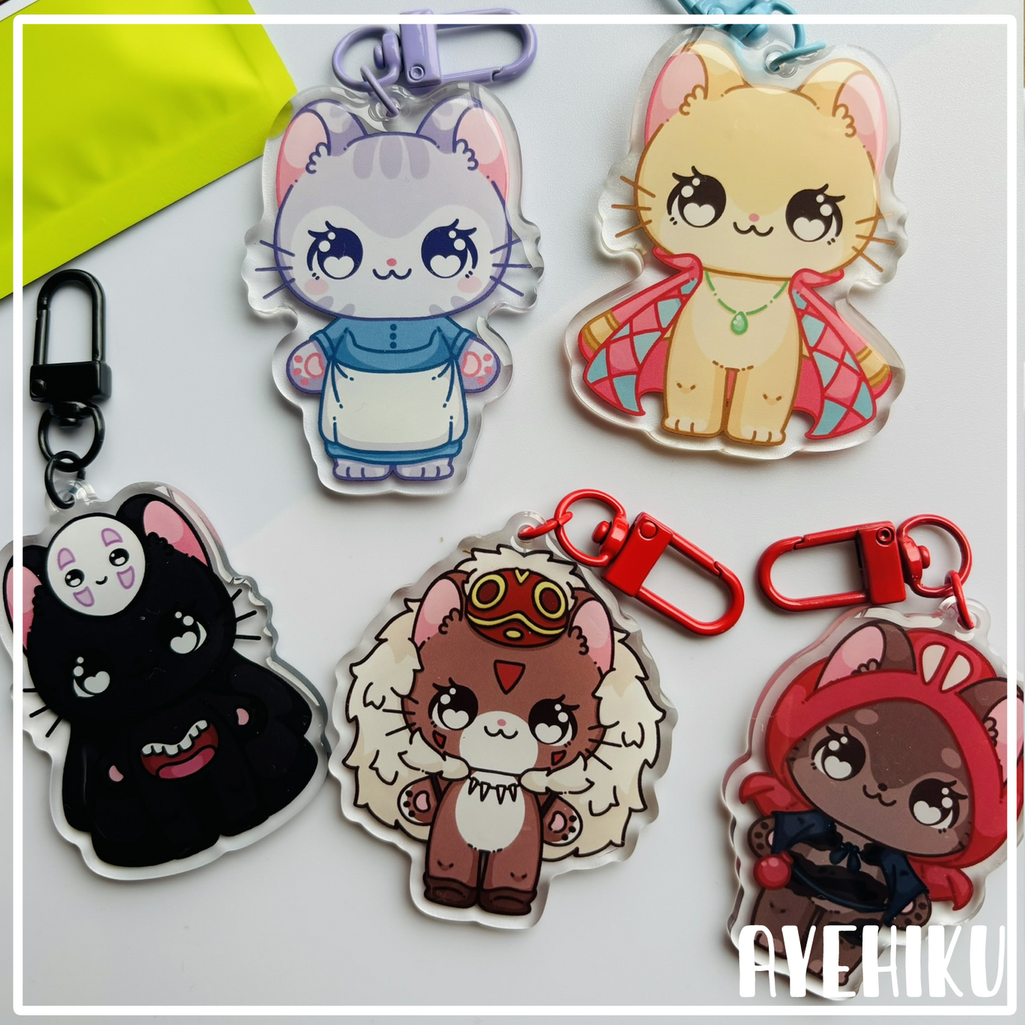 Kitty Studio Ghibli Blind Bag Epoxy Keychain & Sticker | Gloss | Kawaii | Anime | 2.5''