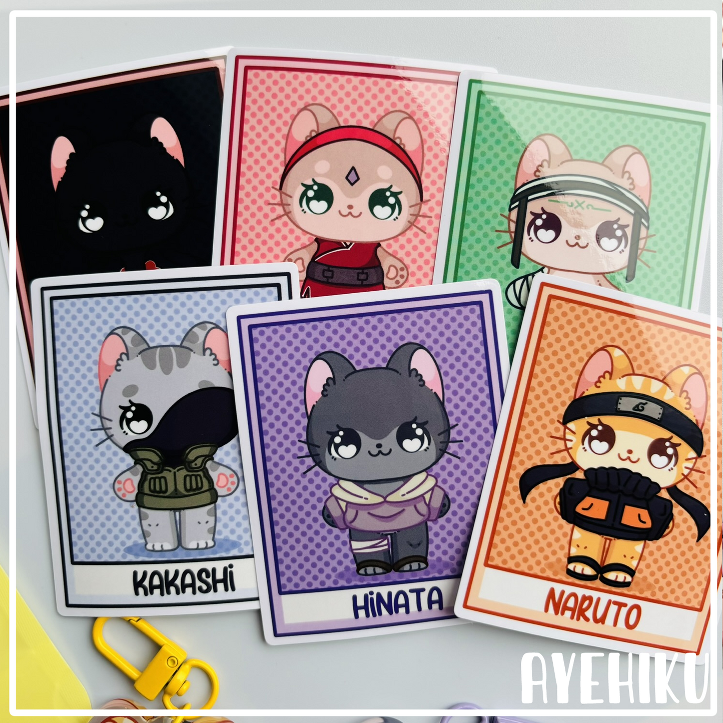 Kitty Ninja Blind Bag Epoxy Keychain & Sticker | Gloss | Kawaii | Anime | 2.5''