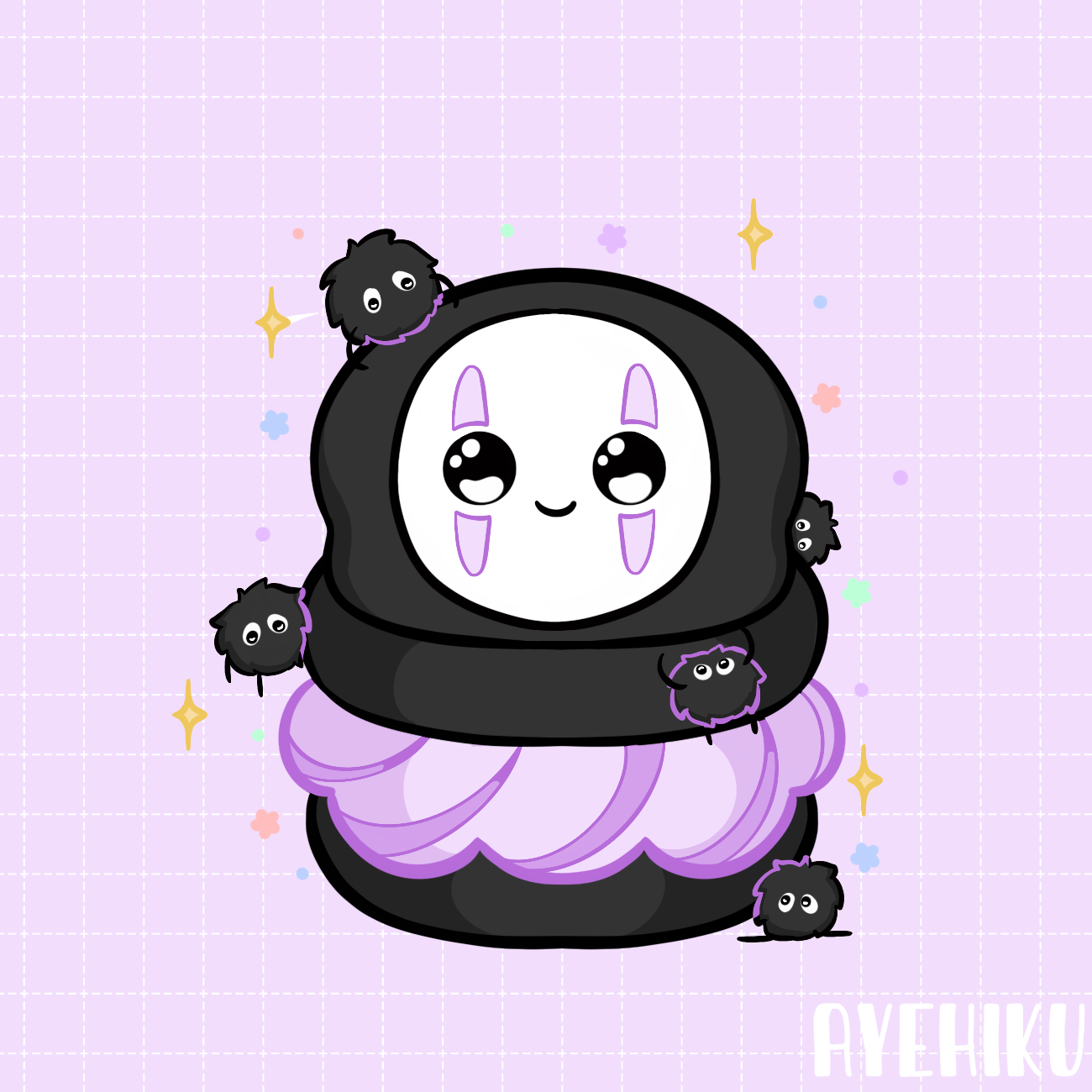 No Face Macaroon Epoxy Keychain | Gloss | Kawaii | Anime