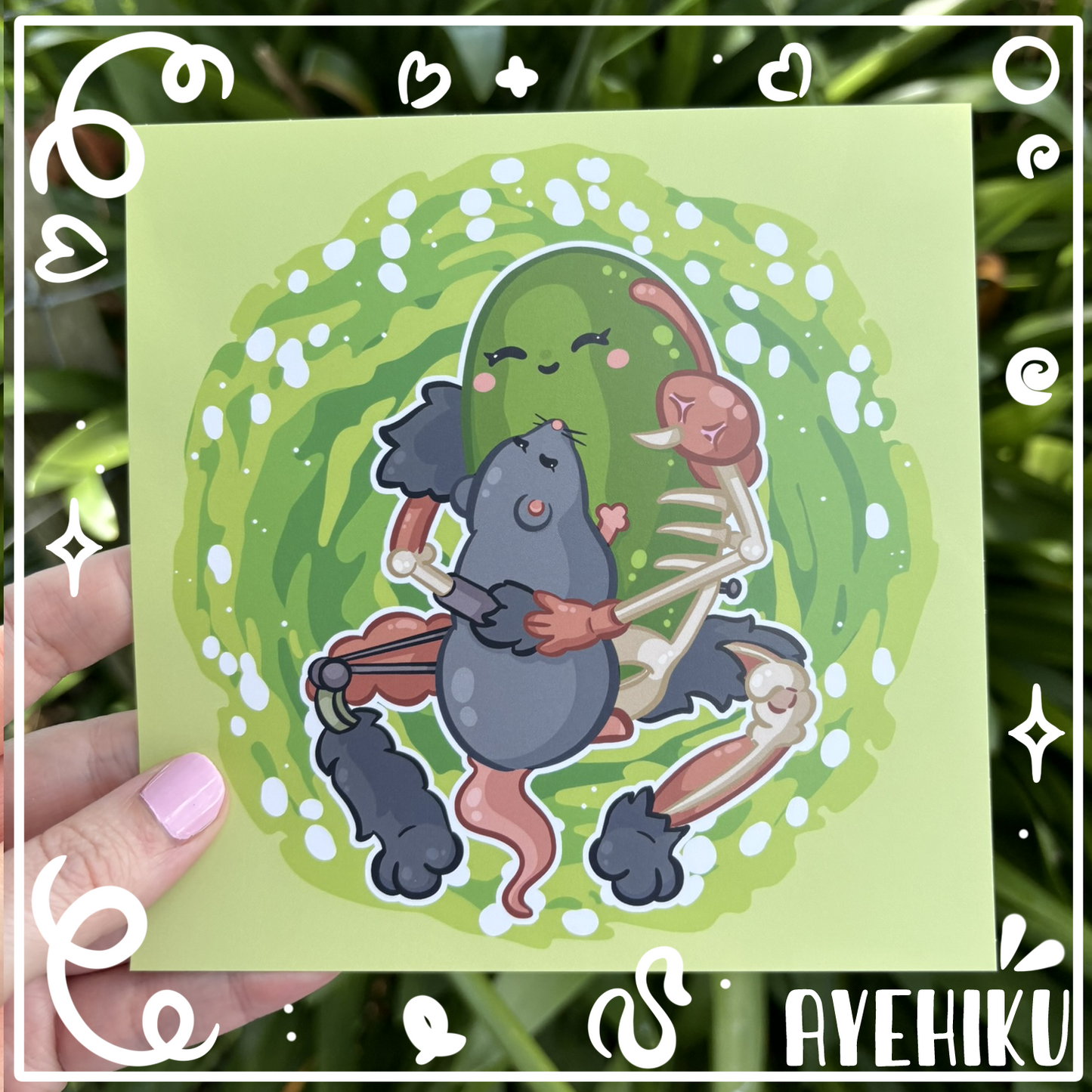 Pickle Rick Cute Print Poster | Matte | Chibi | Kawaii