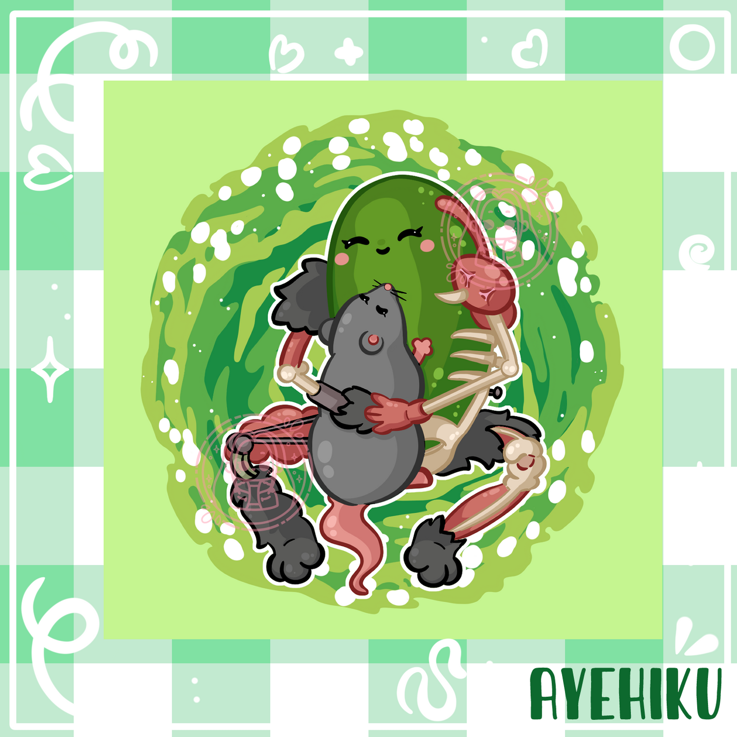Pickle Rick Cute Print Poster | Matte | Chibi | Kawaii