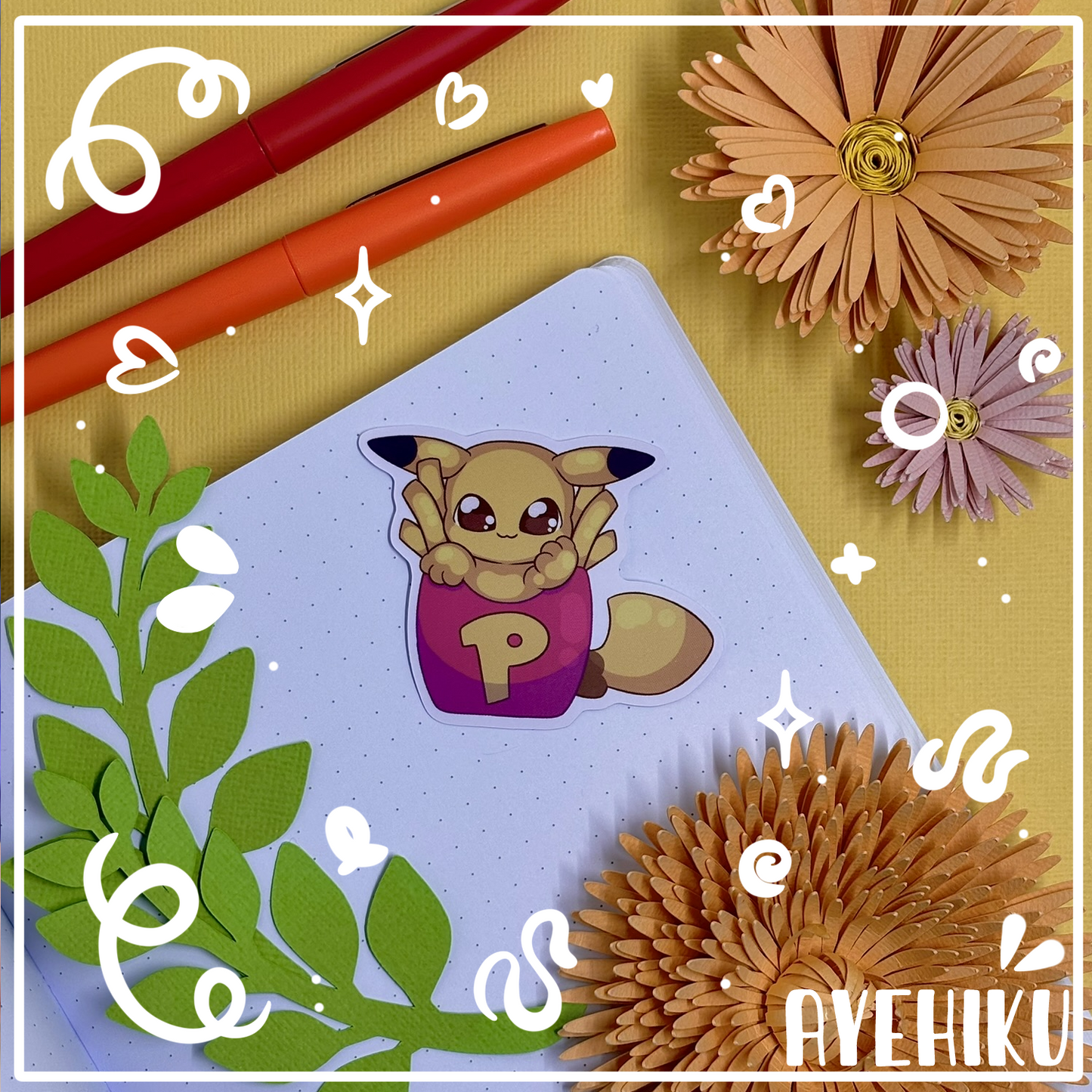 Pikachu Cute Vinyl Sticker | Matte | Chibi | Kawaii | Anime