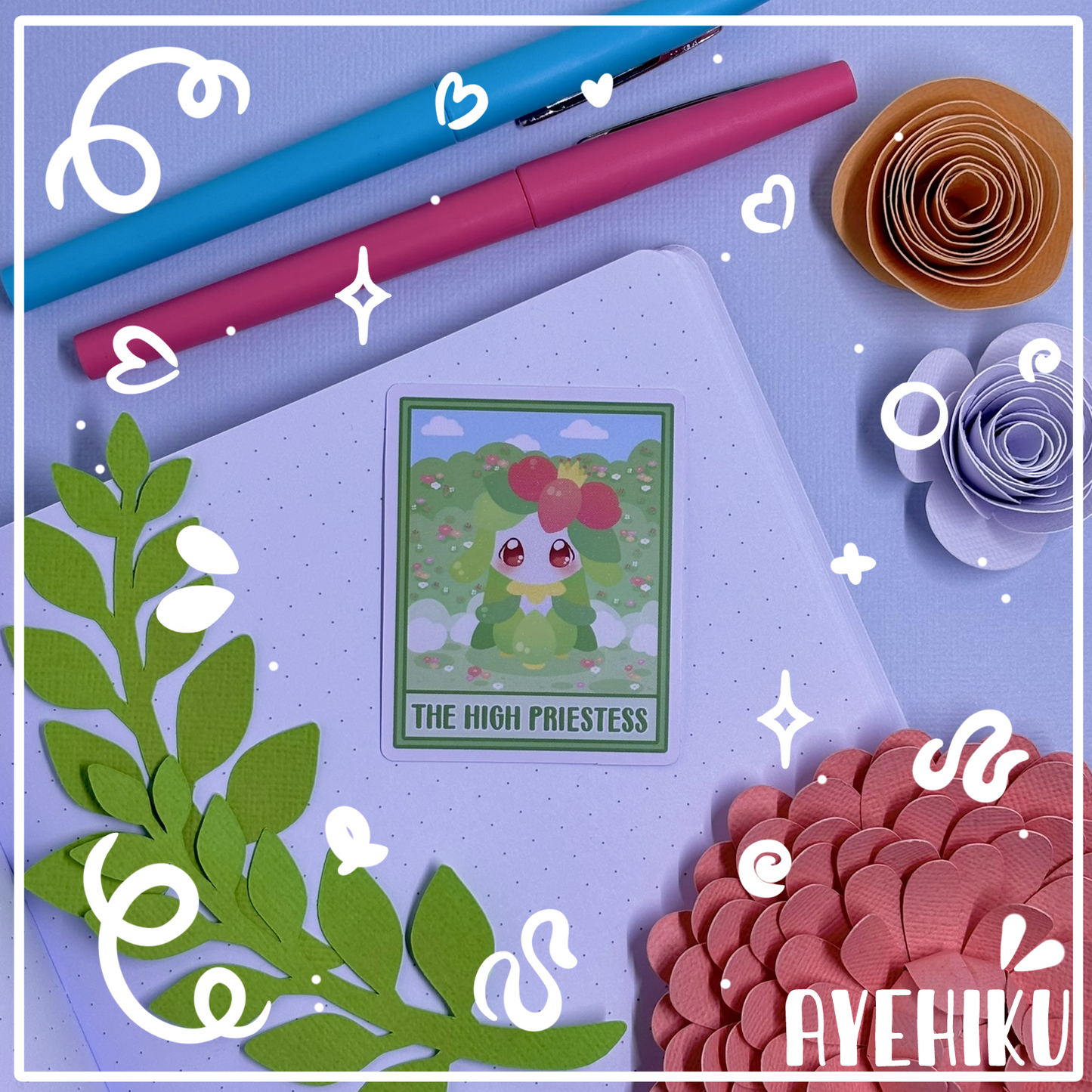 Garden Rose Cute Vinyl Sticker | Matte | Chibi | Kawaii | Anime