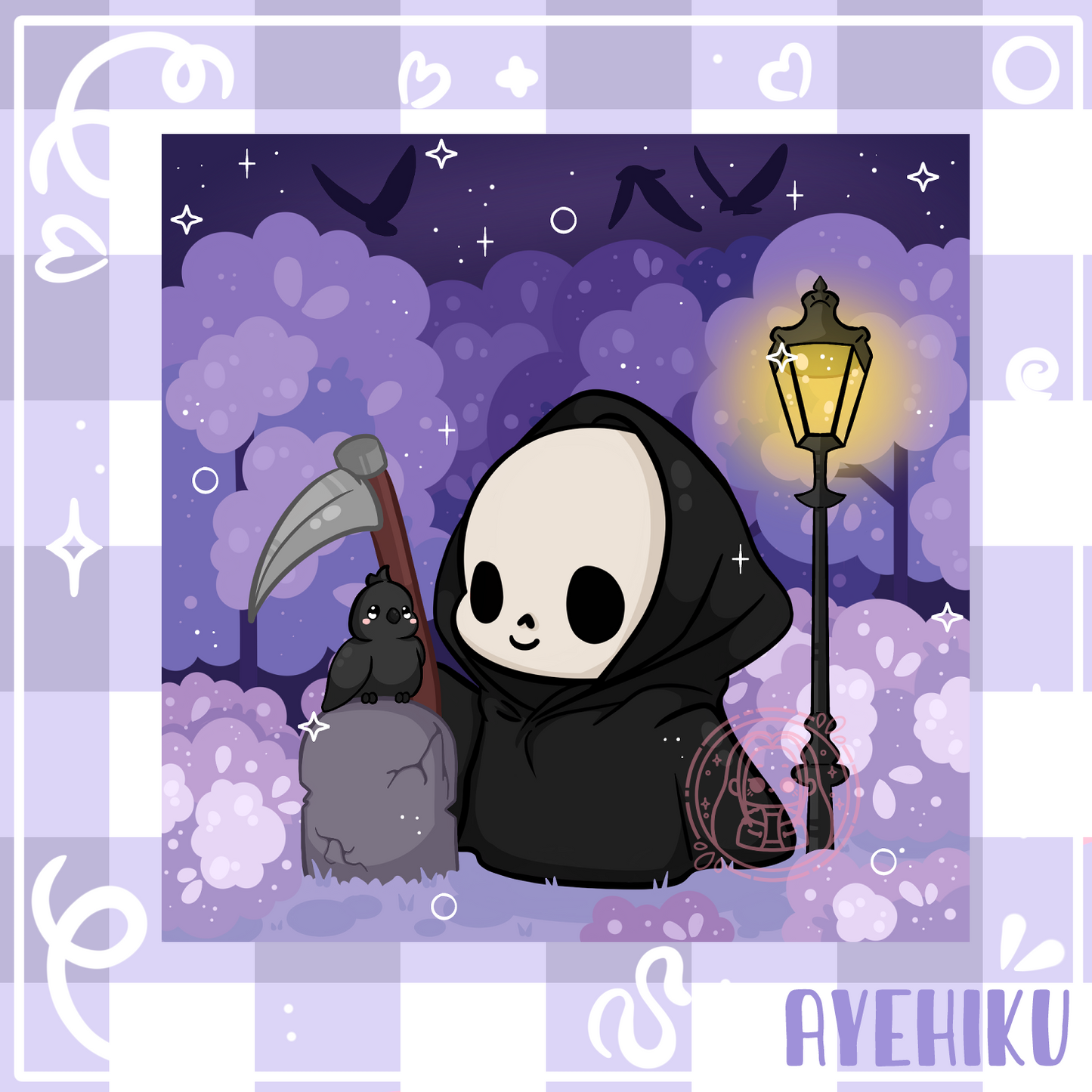 Reaper Friend Cute Print Poster | Matte | Chibi | Kawaii