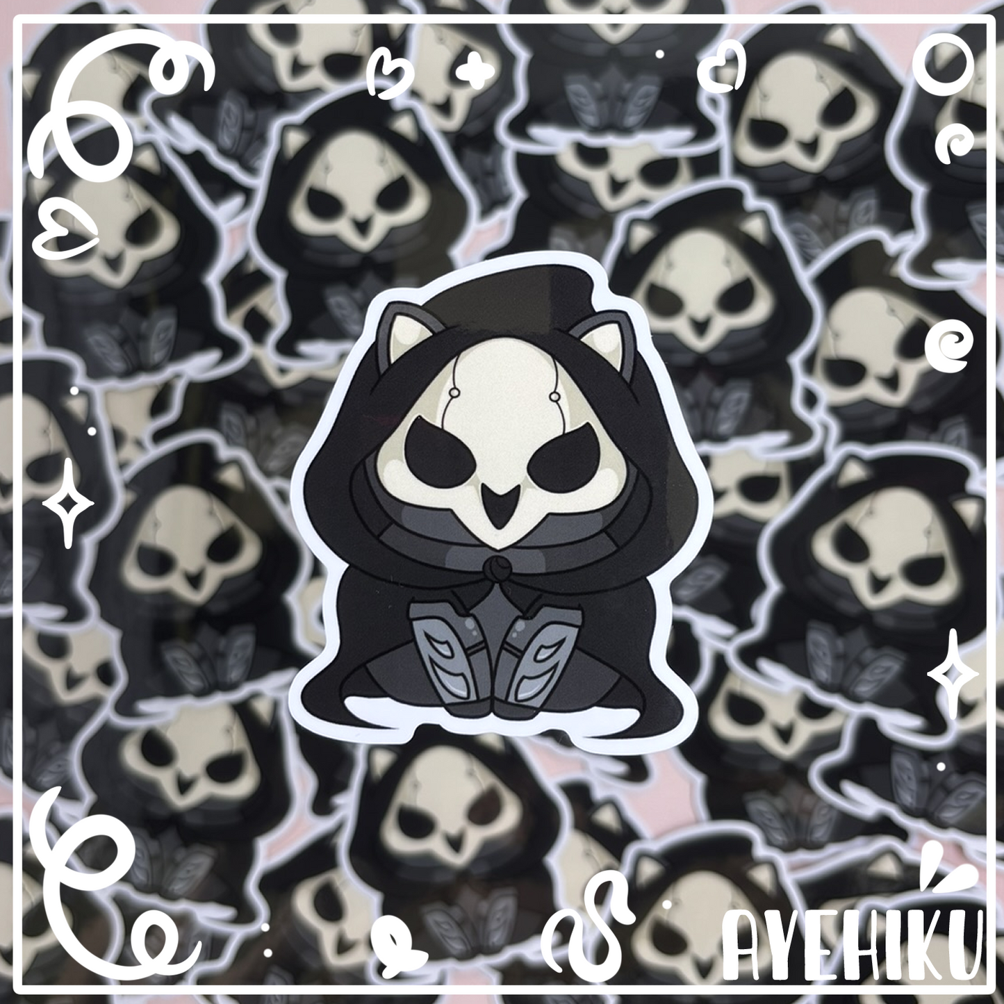 Reaper Cat Cute Vinyl Sticker | Gloss | Kitty | Kawaii | Anime