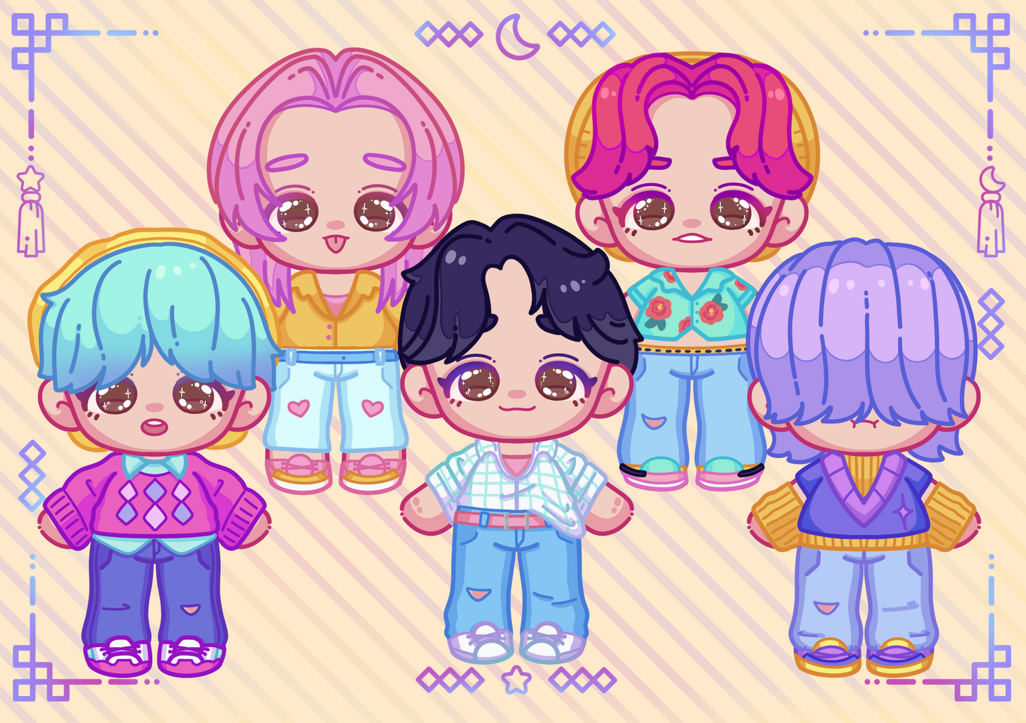 Saja Boys Cute Print Poster | Matte | KPOP | Kawaii |