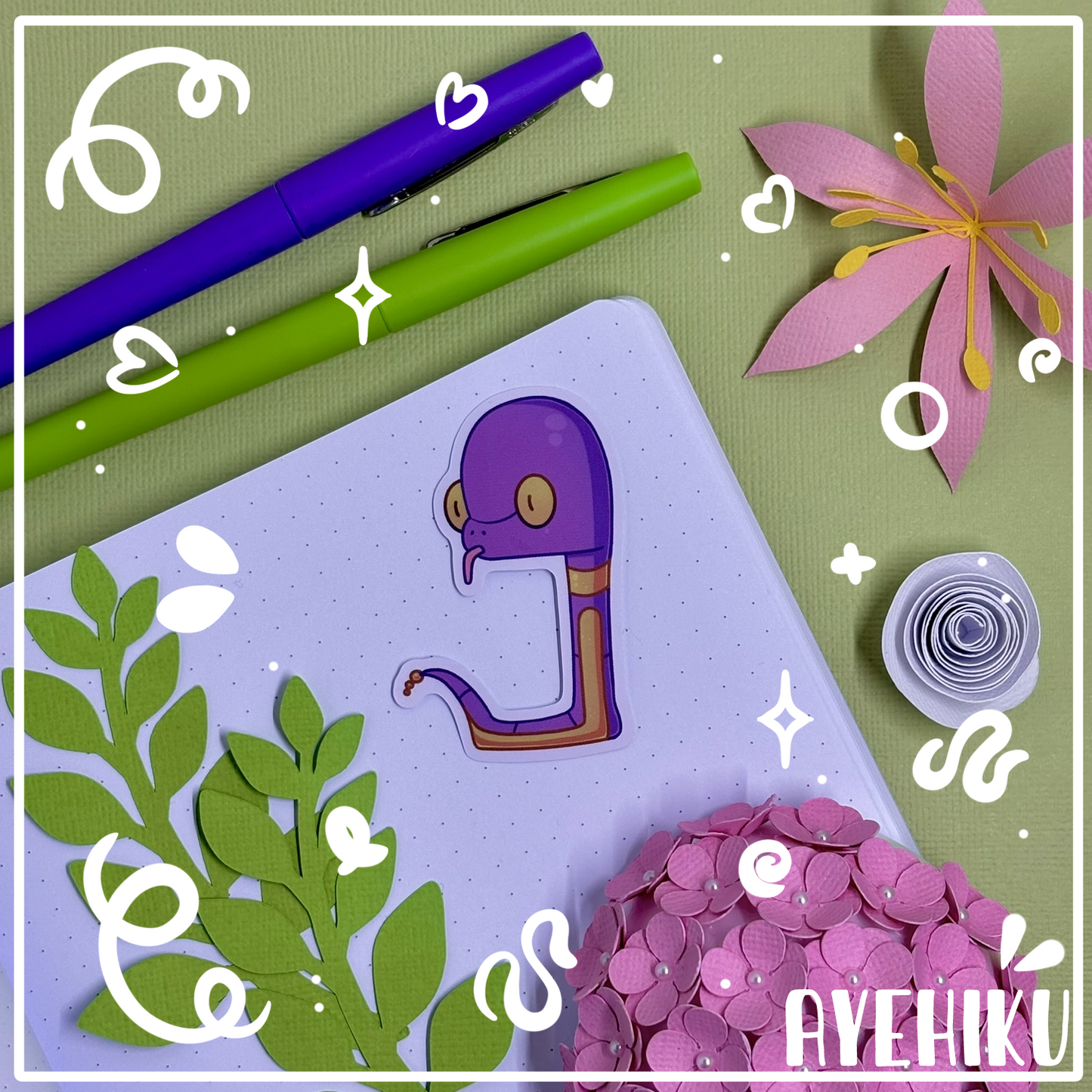Ekans Snek Cute Vinyl Sticker | Matte | Chibi | Kawaii | Anime