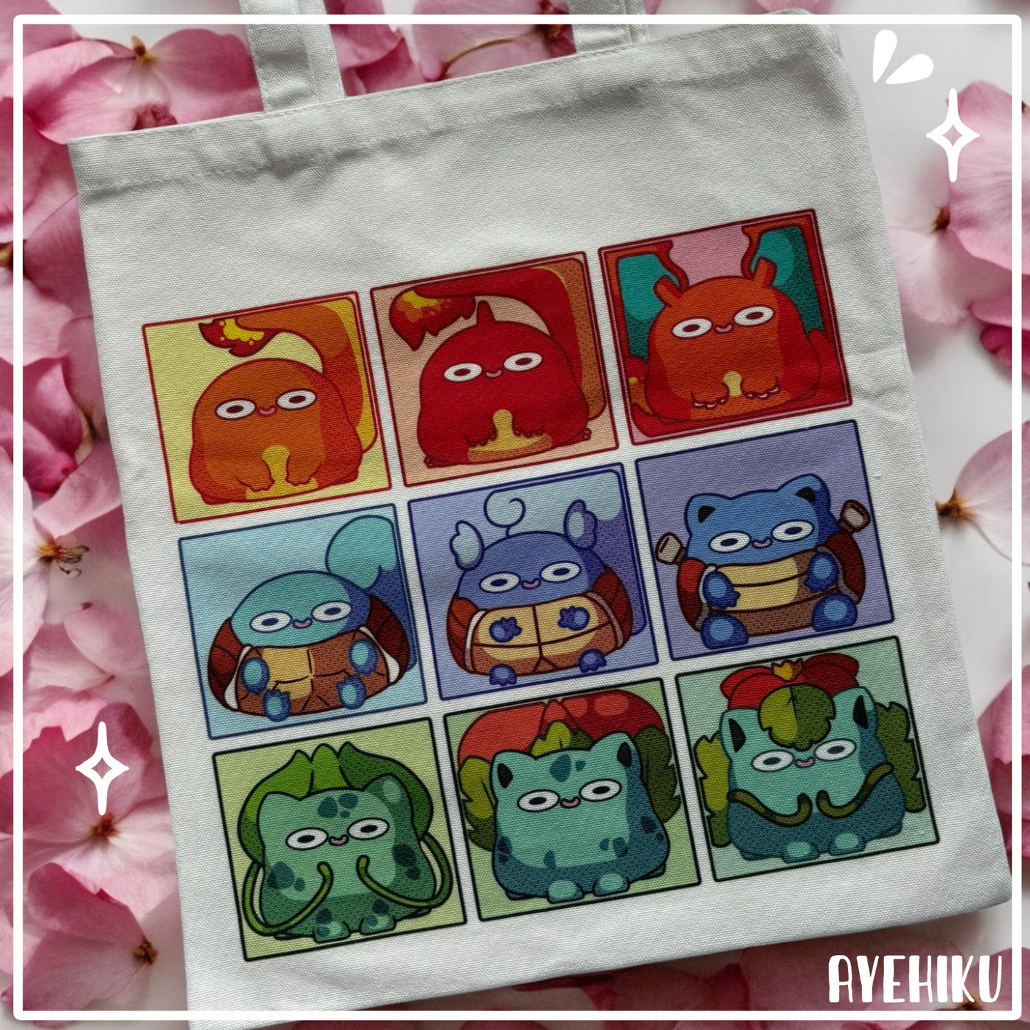 Derp Pokemon Canvas Tote Bag | Illustrated Cute Tote Bag | Anime | Kawaii |