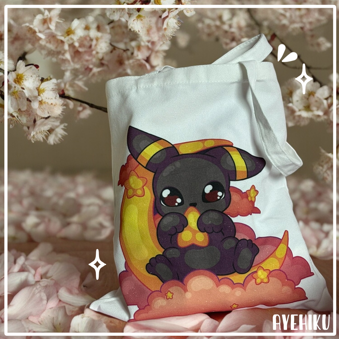 Umbreon Canvas Tote Bag | Illustrated Cute Tote Bag | Anime | Kawaii |