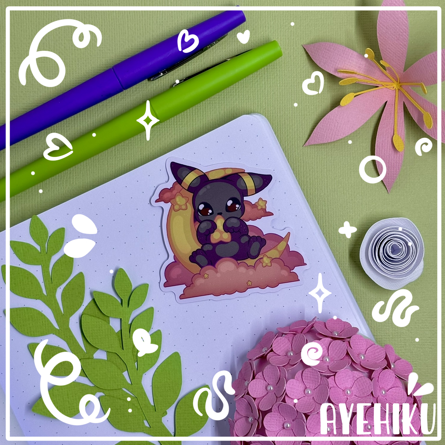 Umbreon Cute Vinyl Sticker | Matte | Chibi | Kawaii | Anime