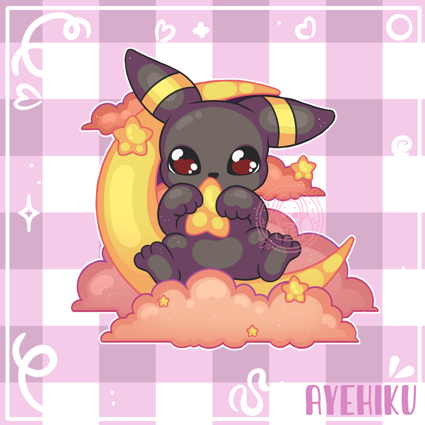 Umbreon Cute Vinyl Sticker | Matte | Chibi | Kawaii | Anime
