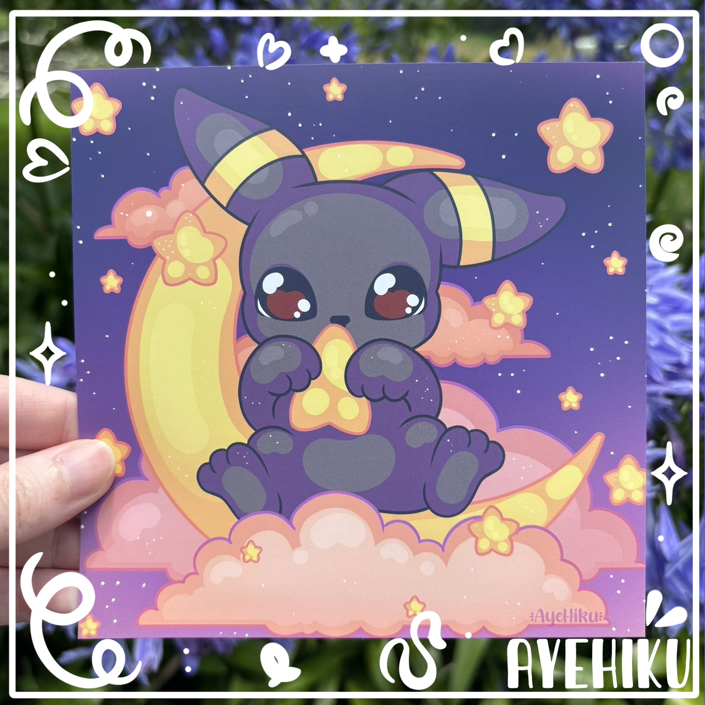 Umbreon Cute Print Poster | Matte | Chibi | Kawaii