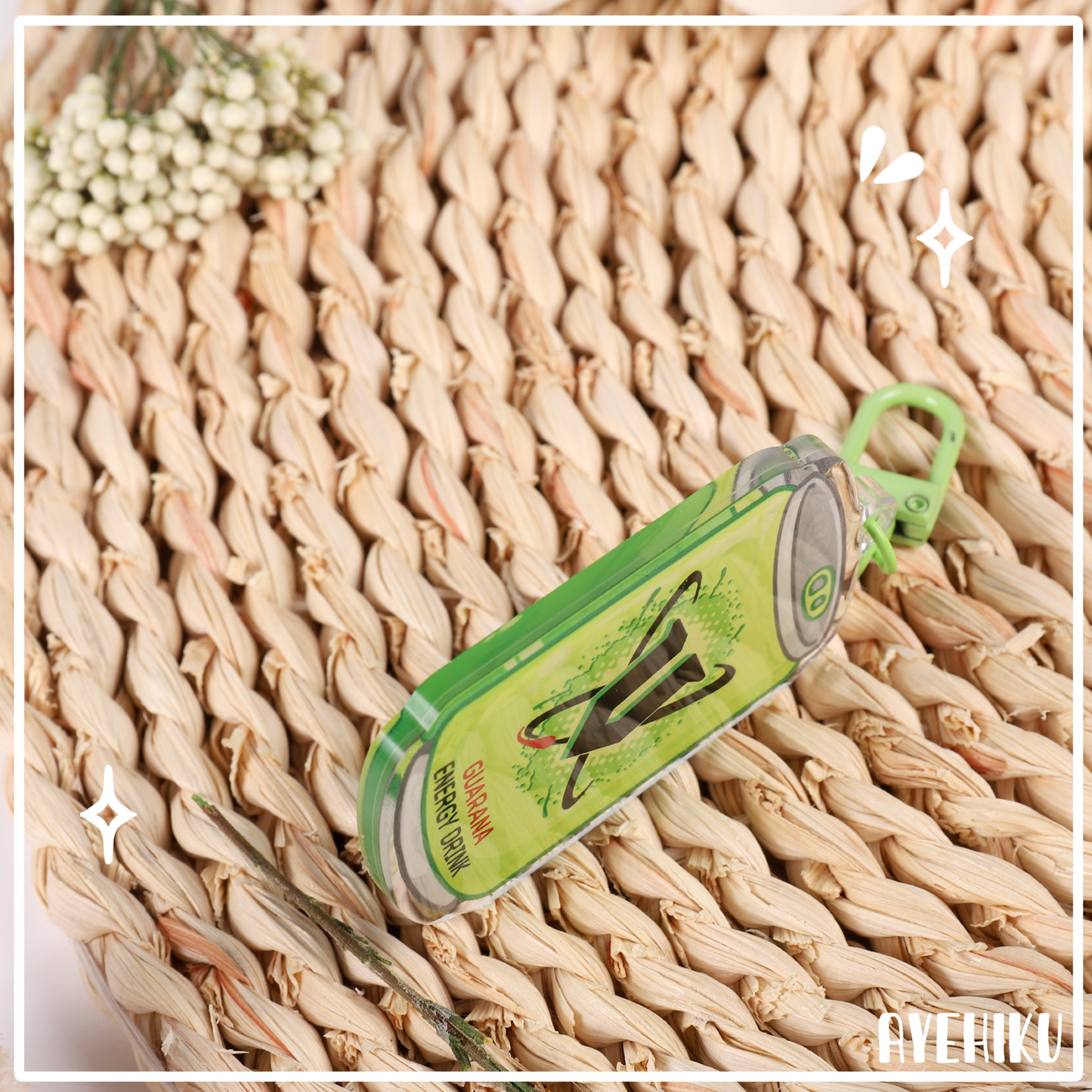 Green V Epoxy Keychain | Gloss | Kawaii | Double Sided