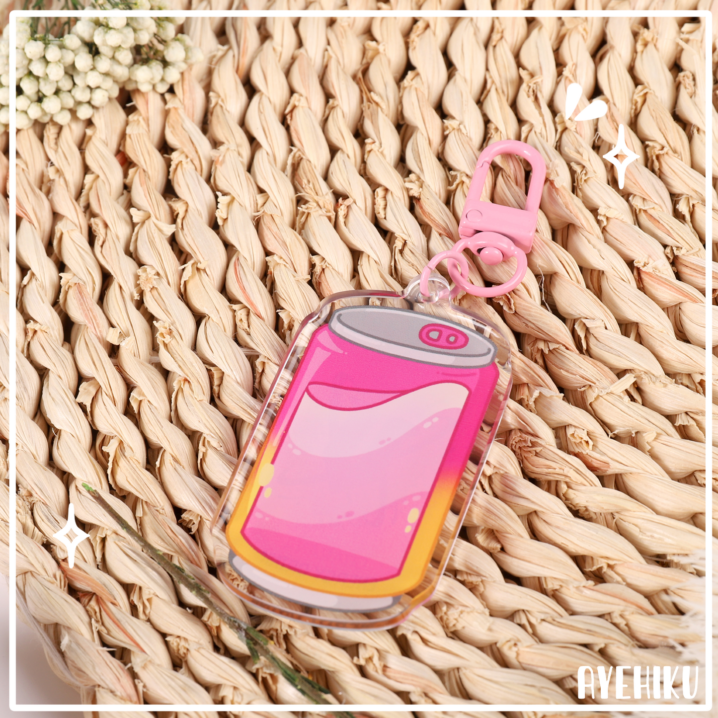 Pink V Epoxy Keychain | Gloss | Kawaii | Double Sided