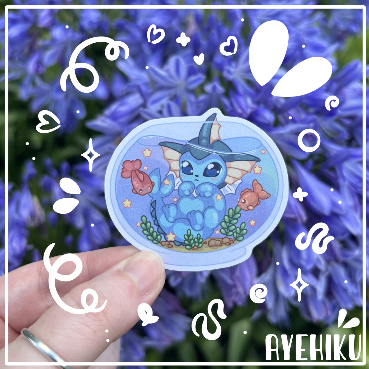 Vaporeon Cute Vinyl Sticker | Matte | Chibi | Kawaii | Anime