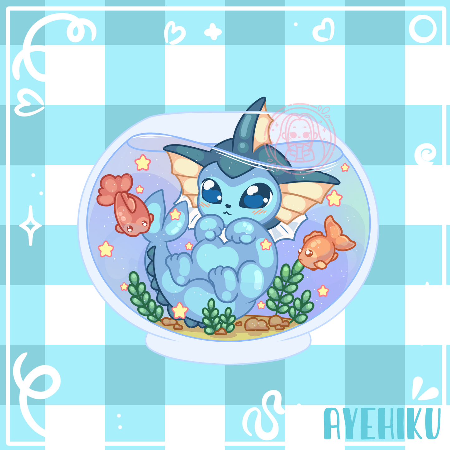 Vaporeon Cute Vinyl Sticker | Matte | Chibi | Kawaii | Anime