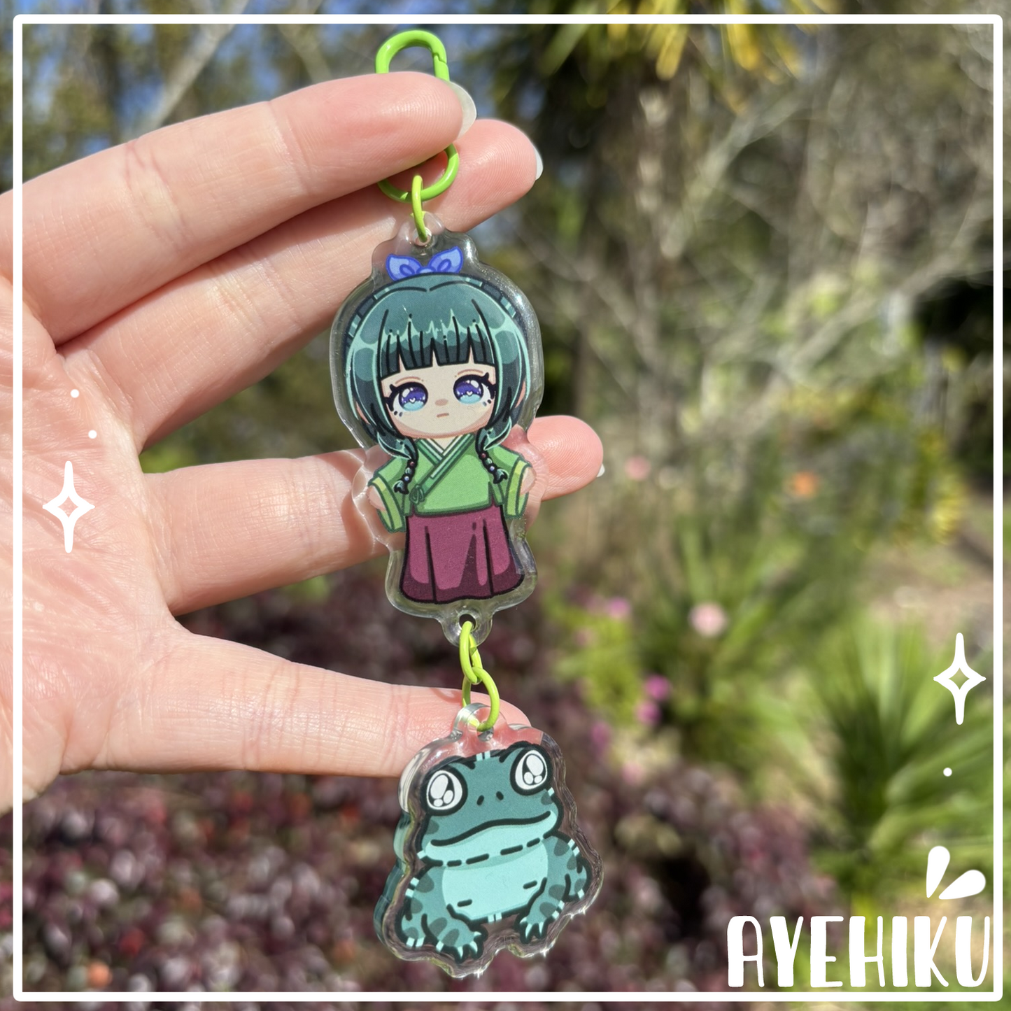 Maomao Frog Dangle Epoxy Keychain | Gloss | Kawaii | Gaming |