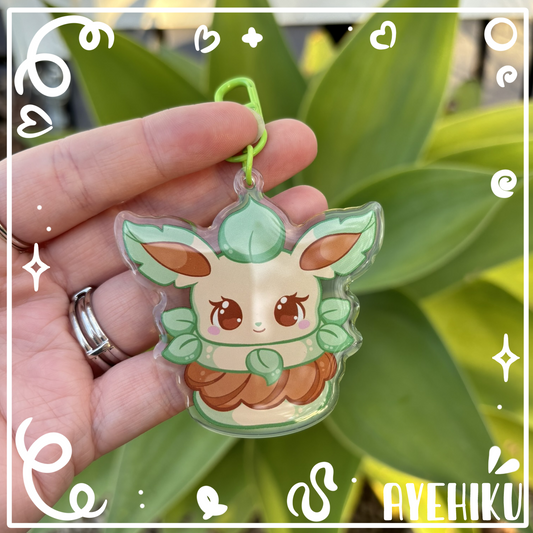 Leafeon Macaroon Epoxy Keychain | Gloss | Kawaii | Anime