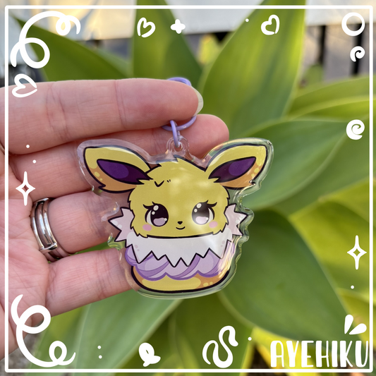 Jolteon Macaroon Epoxy Keychain | Gloss | Kawaii | Anime