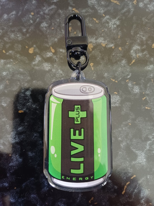 Live Plus Green Epoxy Keychain | Gloss | Kawaii |
